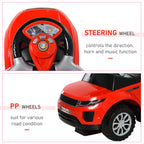 Aosom 2 In 1 Push Cars for Toddlers Kid Ride on Push Car Stroller Sliding Car with Horn Music Light Function Secure Bar Ride 