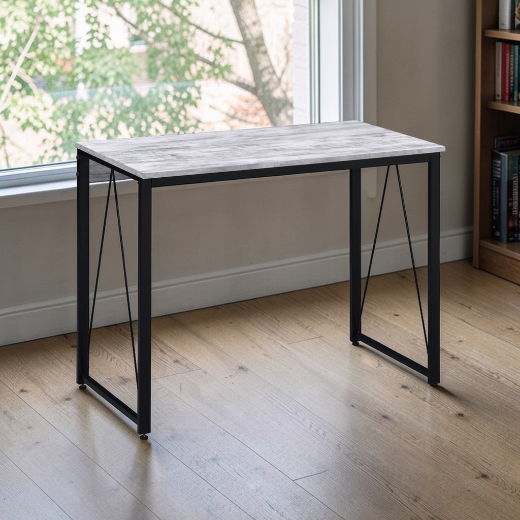 Zaidin Antique White& Black Finish Writing Desk - Grand Goldman