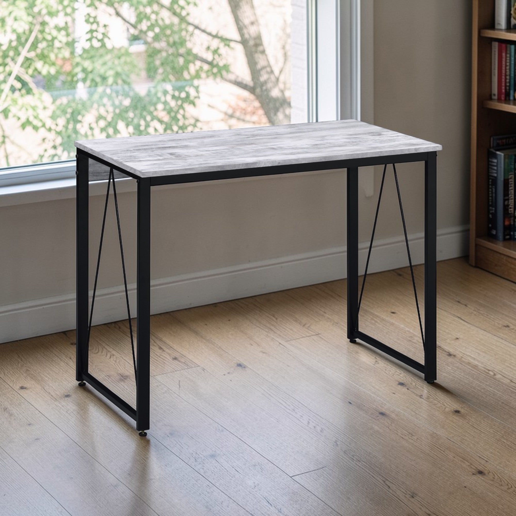 Zaidin Antique White& Black Finish Writing Desk - Grand Goldman