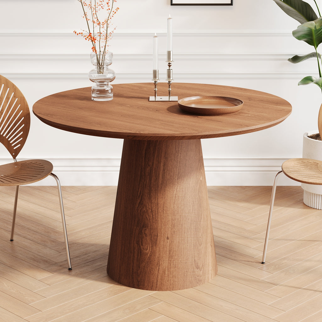 43 inch circular dining table, modern minimalist round table, MDF grain dining table, one handle and two packs - Grand Goldman Shop