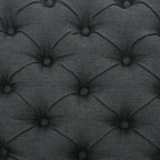 Contemporary Storage Ottoman with Tufted Top in Dark Grey Fabric - Grand Goldman Shop