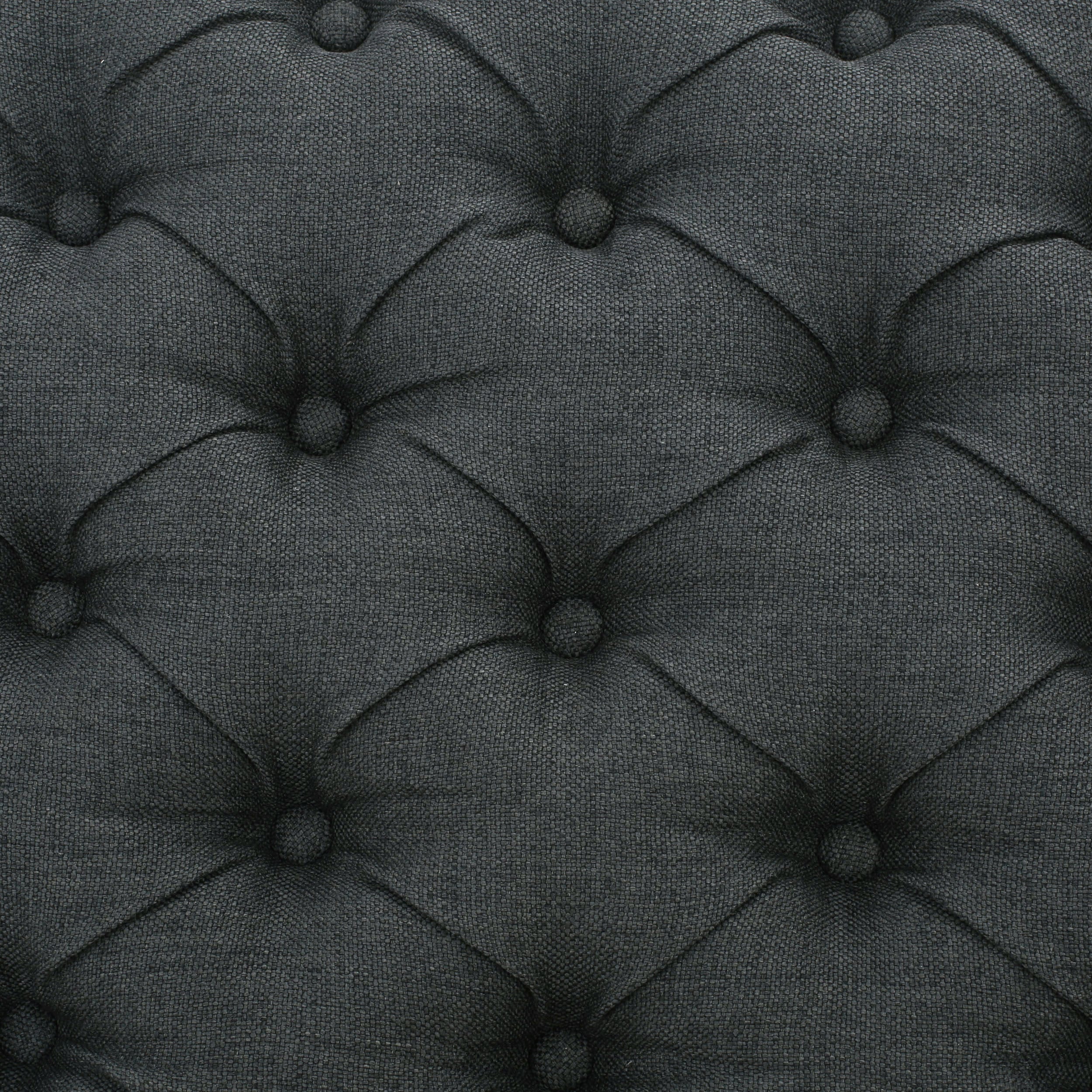 Contemporary Storage Ottoman with Tufted Top in Dark Grey Fabric - Grand Goldman Shop