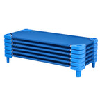 Stackable Kiddie Cot, Pack of 6, Portable Toddler Nap Cots, Standard Size 52' L x 23' W Daycare Cots for Kids, Preschool Clas
