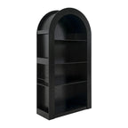 78.74' Tall Arched Bookcase, Mid Century Modern 4-Tier Arched Storage Bookcase with Open Display Storage Shelf for Dining Room, Living Room,Bedroom (Black) - Grand Goldman Shop