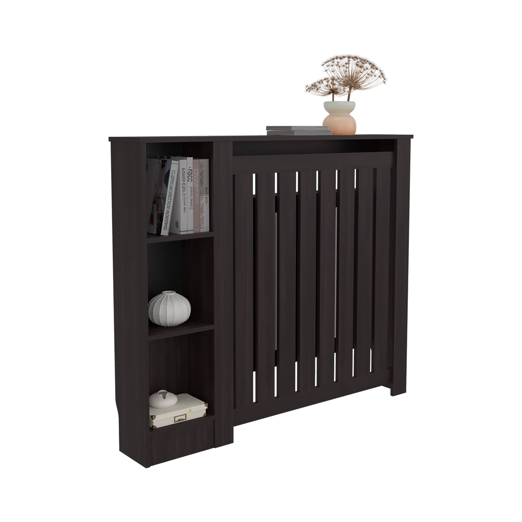 Radiator Cover Cabinet Joseph with Slatted Frame and 3 Shelves, Decorative Heater Cover, Modern Furniture Accent, Walnaut - Grand Goldman Shop
