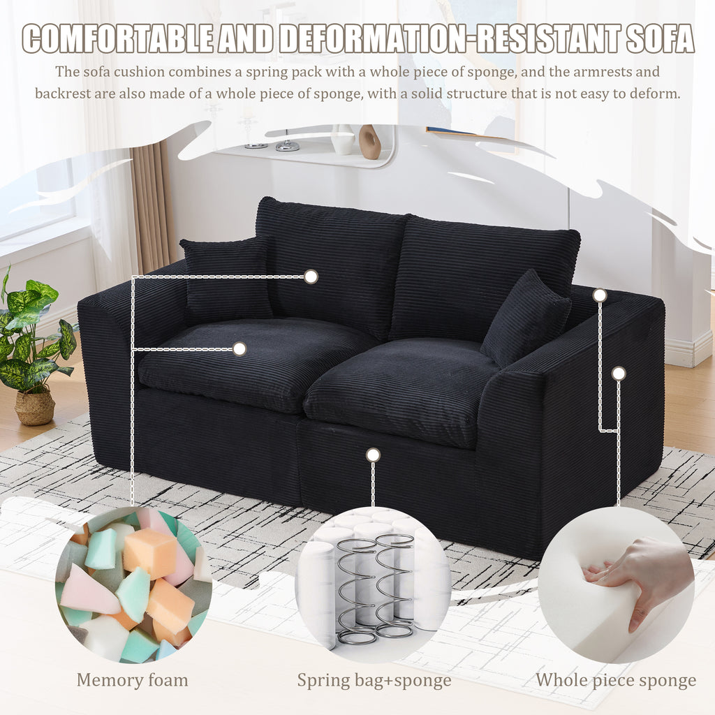 UNITED WE WIN Modular Sectional Sofa Cloud Couch,Comfy Cloud Modern Sofa,2 Seater with Cushion Covers Removable Furniture for Living Room Bedroom Apartments Dorms,No Assembly Required - Grand Goldman Shop