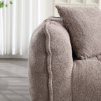 Cozy Beanbag Chair with High Resilience Foam Core for Two  -Brown Chenille, 66x35x25 inches - Grand Goldman Shop