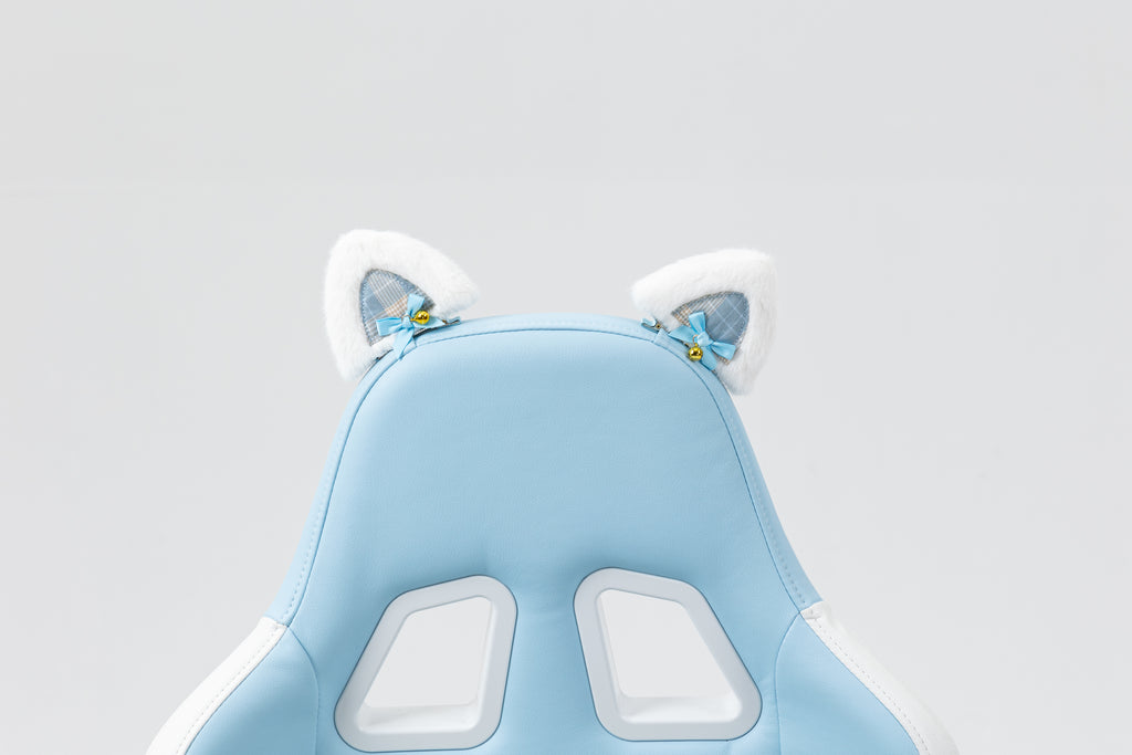 Cat Ears Gaming Chair - Ergonomic PU Leather Office Chair, Cute Chair with Footrest for Adult 310lbs Capacity, 90°-155° Recli