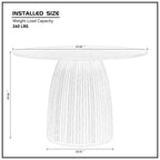 Round Dining Table Modern Wood Kitchen Table 47.24' Circular Tabletop for Leisure Coffee Table OAK. - Grand Goldman Shop