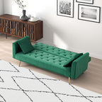 71 inch convertible love seat sofa, American retro  green velvet, suitable for small living room, bedroom, office - Grand Goldman Shop
