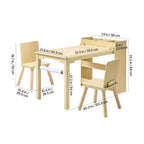 Kids Art Table and Chair Set, Toddler Craft Table with 3 Tiers Storage Cabinet, Wooden Kids Activity Play Desk with 2 Chairs,