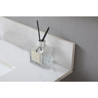 Montary 31inch bathroom stone vanity top carrara gold color with undermount ceramic sink and single faucet hole with backsplash - Grand Goldman Shop