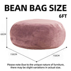 6FT bean bag chair, memory foam filling, adult and teen bean bag chair, soft sofa with removable flannel cover, round sofa for living room, bedroom, college dorm. - Grand Goldman Shop