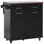 K&K 47.2' Farmhouse Kitchen Island with Drop Leaf, Kitchen Storage Island with Removable Side Racks, Two Drawers, Rolling Kitchen Cart on Wheels with Towel Rack, for Home, Kitchen, Dining Room, Black - Grand Goldman Shop