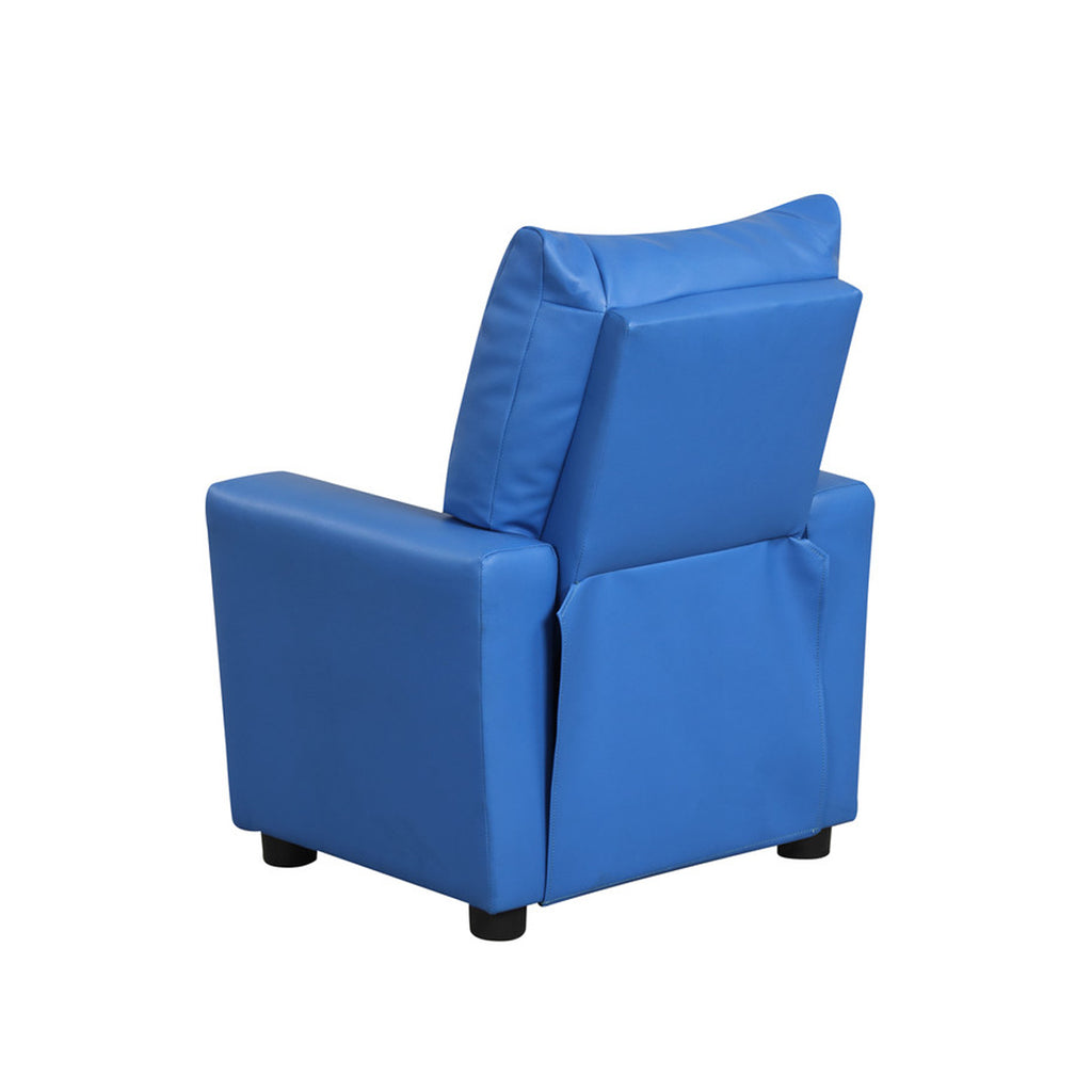 PVC Fabric Kids Recliner Chair with Cupholder, Blue | Premium Home Decor - Grand Goldman