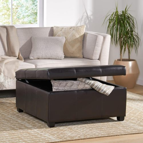 35inch Storage Ottoman,Large Square Ottoman Bench with Storage,Tufted Ottomans Footstool for Living Room - Grand Goldman Shop
