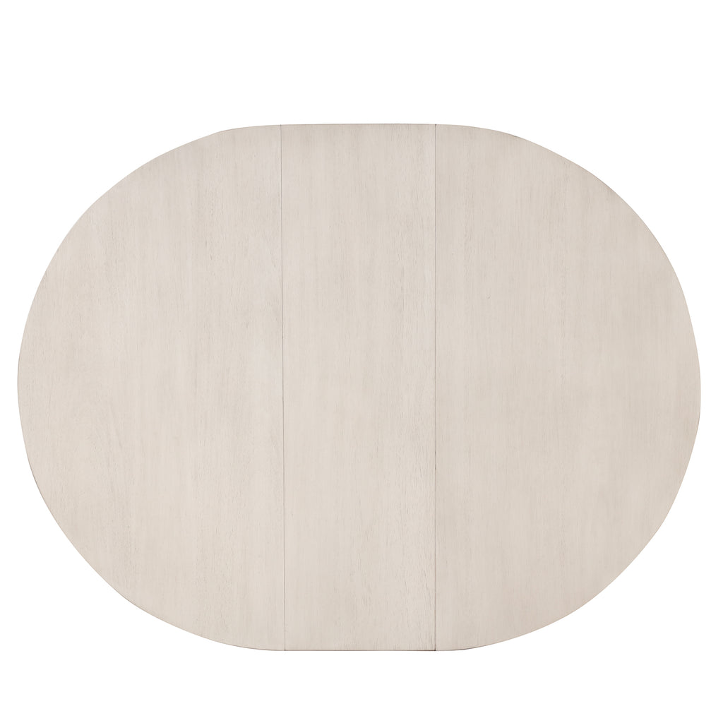 Antique White Modern Dining Table Set for 4 with Round Table and Chairs, Solid Wood & MDF - Grand Goldman Shop