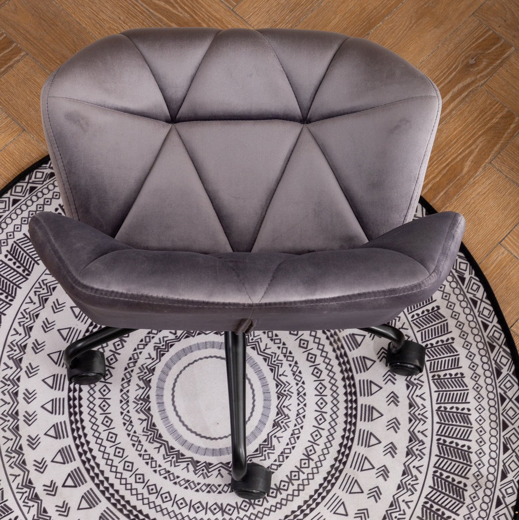 Eldon Diamond Tufted Adjustable Swivel Office Chair, Gray | Premium Home Decor - Grand Goldman
