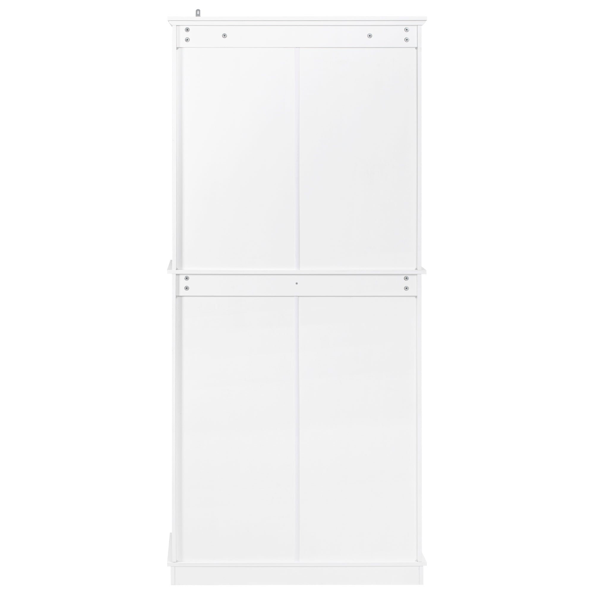 K&K 71' Tall Kitchen Pantry Cabinet with 3 Pull Out Cabinet Organizers, Farmhouse Embossed Texture Storage Cabinet with 6 Door Shelves, 2 Drawers, Freestanding Cupboard for Kitchen, Dining Room White - Grand Goldman Shop