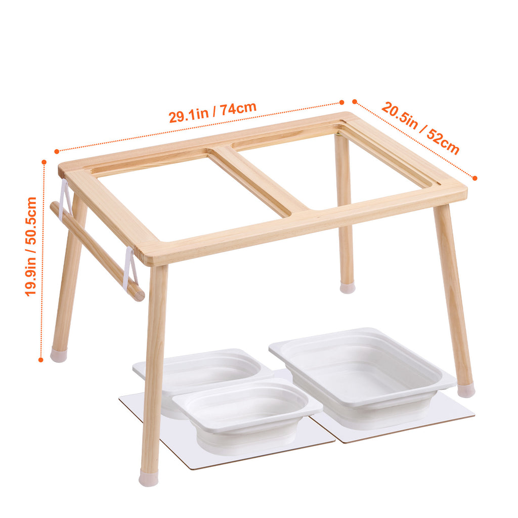 Sensory Table for Toddlers, Kids Activity Table with 3 Foldable Storage Bins & Paper Roll Holder, Indoor/Outdoor Play Sand an