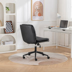 Bizerte Adjustable Swivel Criss-Cross Chair, Wide Seat/ Office Chair /Vanity Chair, Black - Grand Goldman