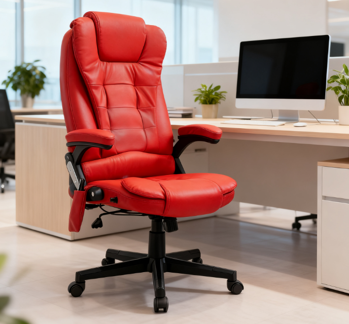 Heated Reclining Computer Chair with 6 Vibration Points,Massage Office Chair,Armrest and Remote - Grand Goldman