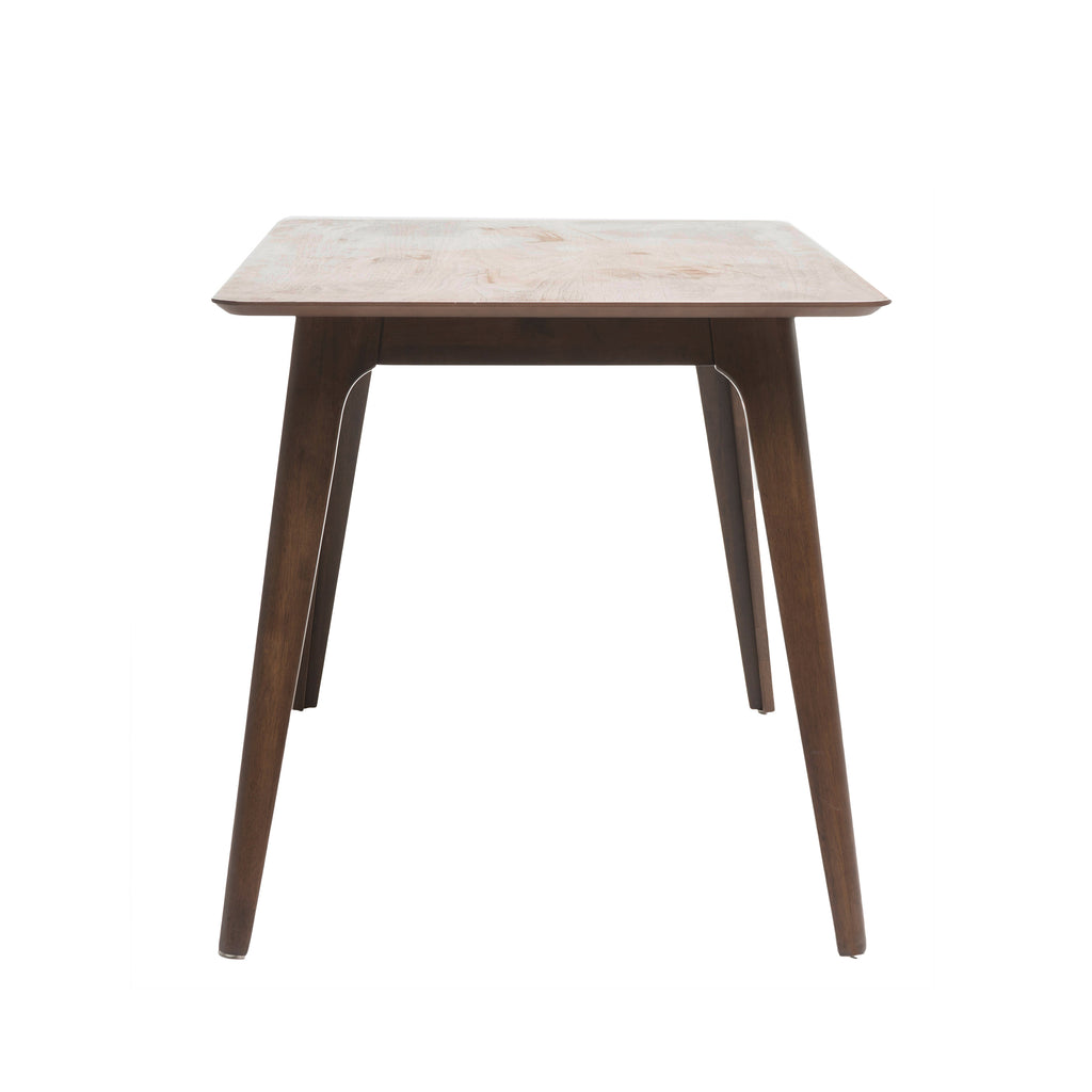 Mid-Century Modern Dining Table with Walnut Rubberwood Legs and Faux Wood Top, 47.20' W x 29.50' D x 29.50' H - Grand Goldman Shop