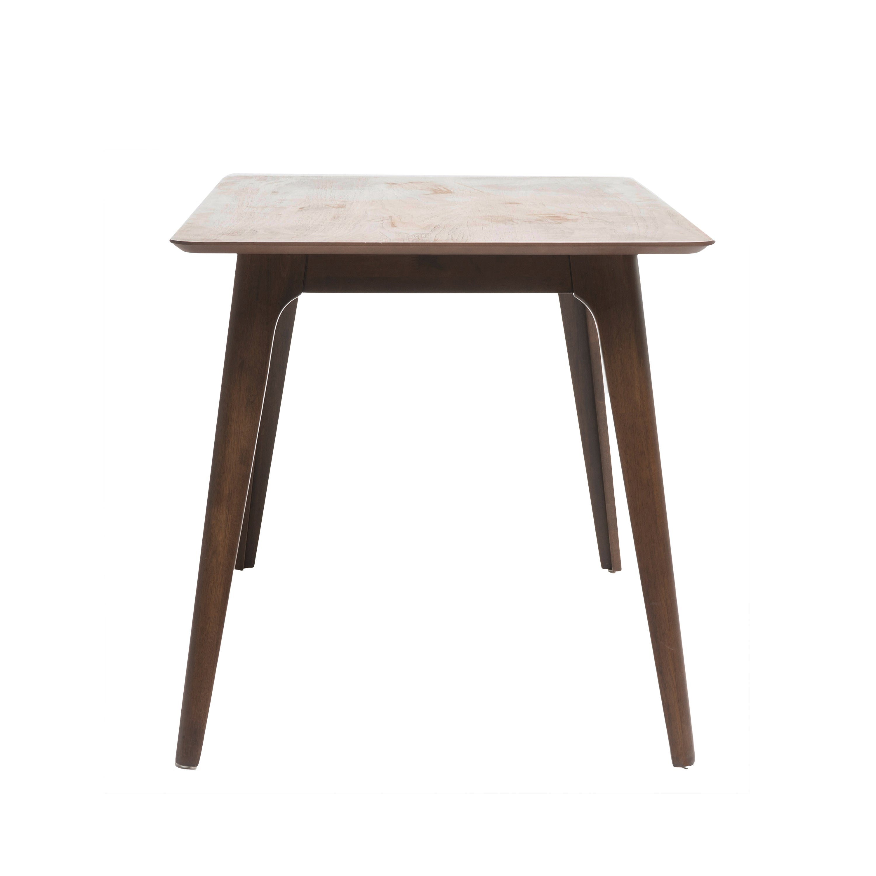 Mid-Century Modern Dining Table with Walnut Rubberwood Legs and Faux Wood Top, 47.20' W x 29.50' D x 29.50' H - Grand Goldman Shop