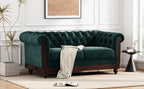 VIVALUX Chesterfield Velvet Loveseat Sofa 2-Person Rolled Arm Upholstered Couch Forest Green 59.44' - Grand Goldman Shop
