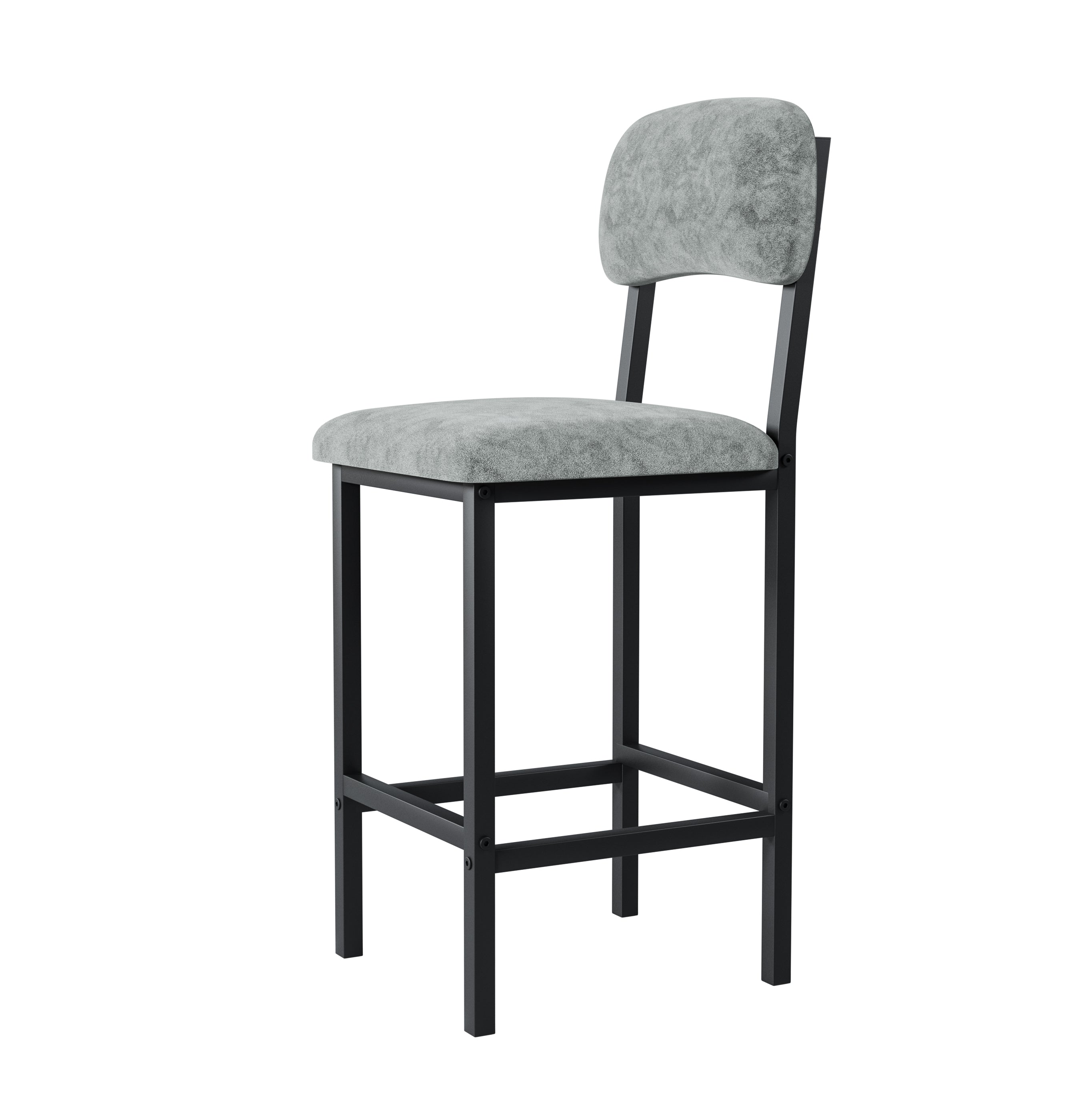 Modern Dining Table and Chairs for 2, Marble Finishes Dining Table Set with 2 Upholstered Chairs, Kitchen Table Set Bar Pub Set for Breakfast Nook, Dining Room, Rustic Black, Grey Chair - Grand Goldman Shop