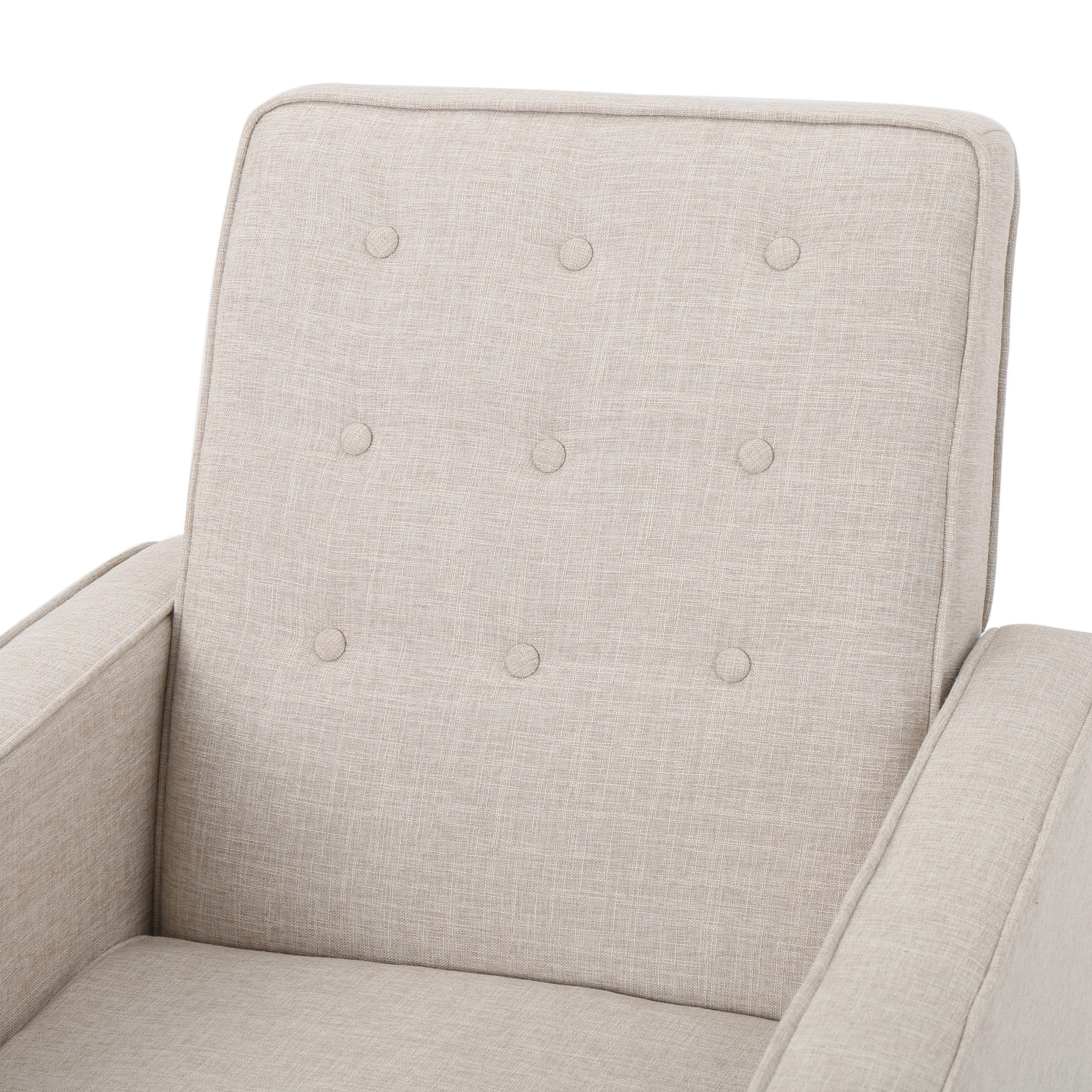 Macedonia Mid-Century Modern Button Tufted Fabric Recliner - Grand Goldman Shop