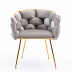 Luxury Modern Simple Leisure Velvet Single Sofa Chair Bedroom Lazy Person Household Dresser Stool Manicure Table Back Chair Gray - Grand Goldman Shop