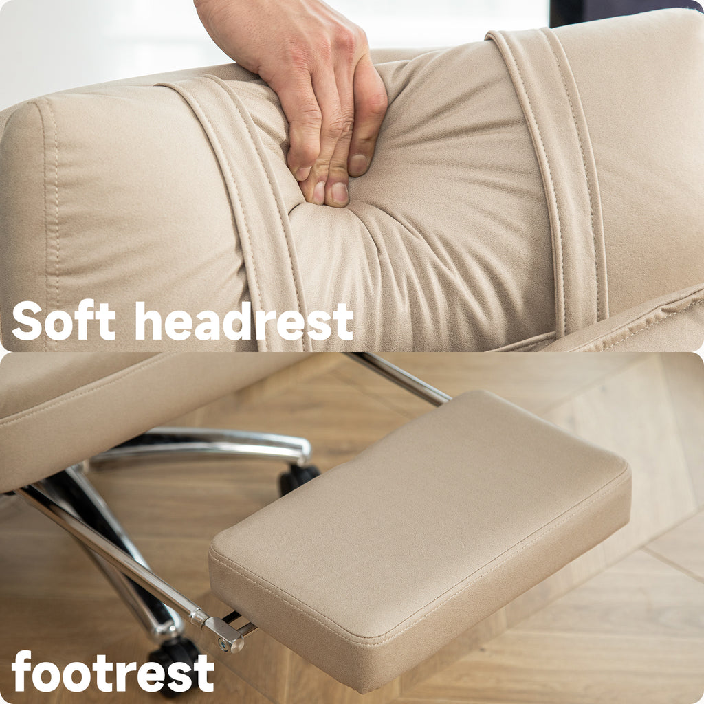 Swivel Ergonomic Office Chair, Technology Leather  High Back Office Chair with Lumbar Support Headrest, Sedentary Comfortable