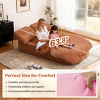 Modern Floor Sofa with 2 Pillows,Convertible Corduroy Fabric Foam-Filled Sleeper Sofa Bed, no assembly required,Convertible Sofa Cushion Unfolds into Quilt,Folding Mattress for Living Room,Playroom - Grand Goldman Shop