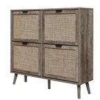 4 Door Shoe Rack, Freestanding Modern Shoe Storage Cabinet, for Entryway - Grand Goldman Shop