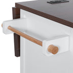 K&K 54.9' Kitchen Island with Drop Leaf, Power Outlet, Kitchen Storage Cart with 4 Door Shelves, Cross Barn Doors & Visual Glass Door, Rolling Kitchen Island on 4 Wheels for Kitchen, Dining Room,White - Grand Goldman Shop