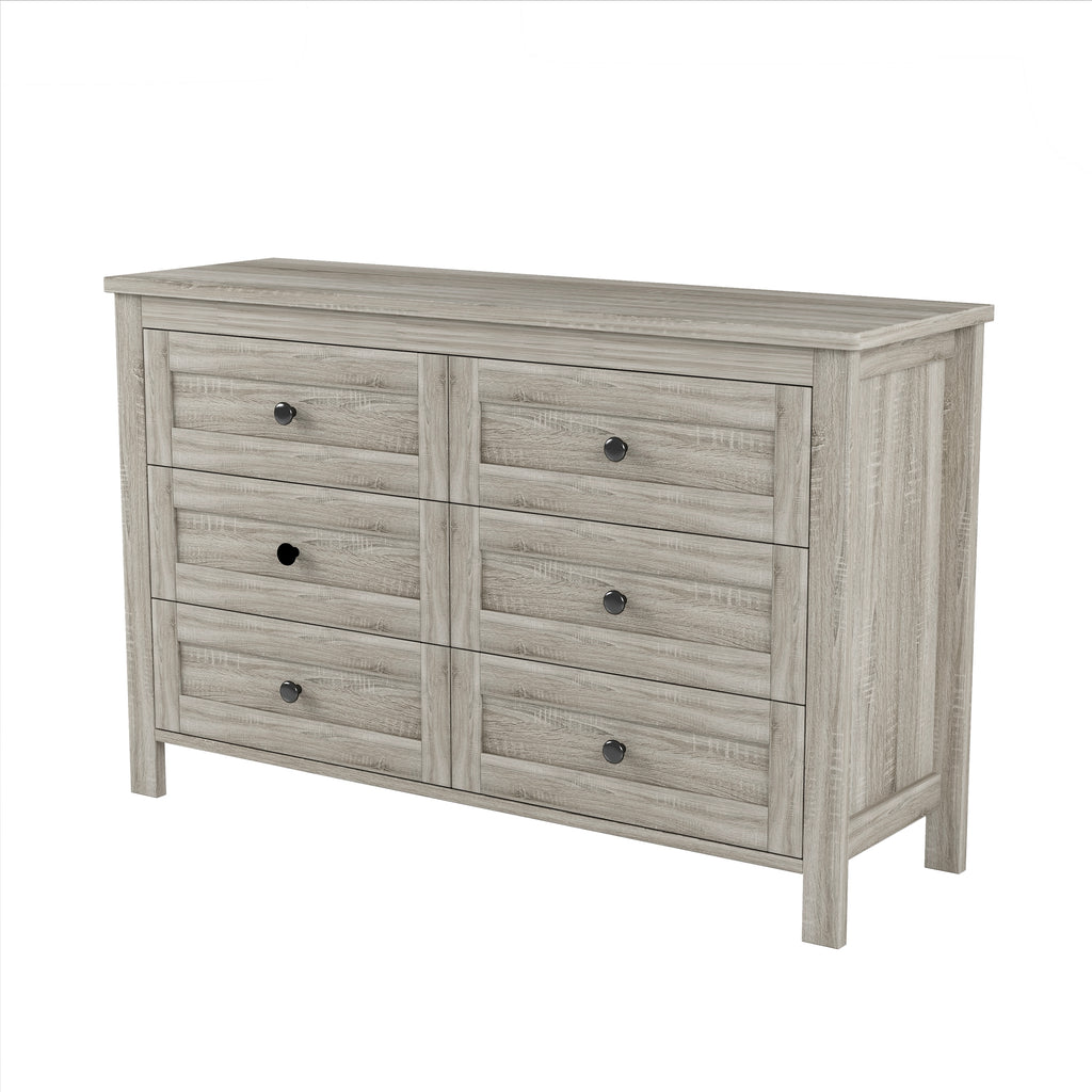 3-Pieces Bedroom Sets Queen Size Farmhouse Platform Bed with Double Sliding Door Storage Headboard and Charging Station, Storage Nightstand and Dresser, Antique Gray(Old SKU HL000092AAG) - Grand Goldman Shop