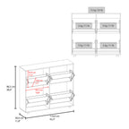 FM FURNITURE Nutrioso Tilt-Out Shoe Storage Cabinet with Multiple Compartments and Modern Desig, White - Grand Goldman Shop