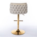 A&A Furniture,Swivel Barstools Adjusatble Seat Height, Modern PU Upholstered Bar Stools with  the whole Back Tufted, for Home Pub and Kitchen Island（Beige, Set of 2） - Grand Goldman Shop