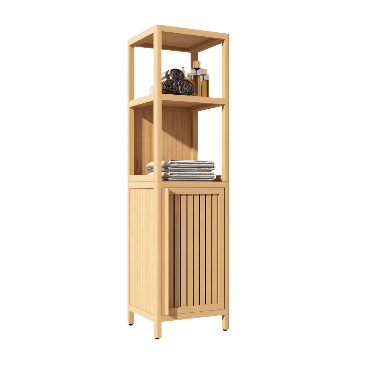 Large capacity multifunctional bamboo storage cabinet furniture for bathroom and living room - Grand Goldman Shop