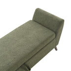 Modern Storage Bench with Mid-Century Wood Legs, 60'' Olive Green Teddy Fabric Upholstered Bench with Storage for Living Room & Bedroom - Grand Goldman Shop