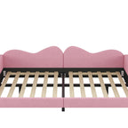 Full size Upholstered Daybed, Sherpa Fabric Sofabed with Cloud-Shaped Backrest, No Box-spring Needed, Pink(Old SKU: WF532069AAH) - Grand Goldman Shop