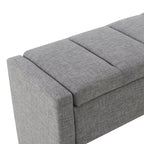 Modern Upholstered Bed End Bench with Storage in Dark Grey Linen, Large Foot Rest Stool for Living Room and Bedroom - Grand Goldman Shop