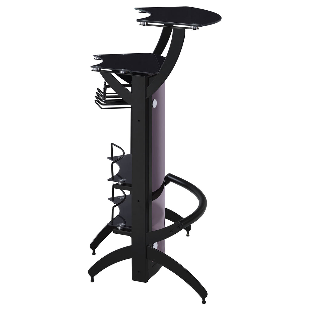 Elaina Black 2-shelf Home Bar - Grand Goldman Shop