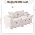 UNITED WE WIN Modular Sectional Sofa Cloud Couch,Comfy Cloud Modern Sofa,2 Seater with Cushion Covers Removable Furniture for Living Room Bedroom Apartments Dorms,No Assembly Required - Grand Goldman Shop