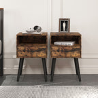 Two Sets of Nightstand,Modern Bedside Table with Storage Drawer and Open Wood Shelf, for Living Room, Bedroom and Small Spaces, Accent Night Stand, Easy Assembly - Grand Goldman Shop