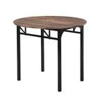 TOPMAX Modern 3-Piece Round Dining Table Set with Drop Leaf and 2 Chairs for Small Places,Black Frame+Rustic Brown Finish - Grand Goldman Shop