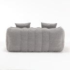 Cozy Beanbag Chair with High Resilience Foam Core for Two - Grey Chenille, 66x35x25 inches - Grand Goldman Shop