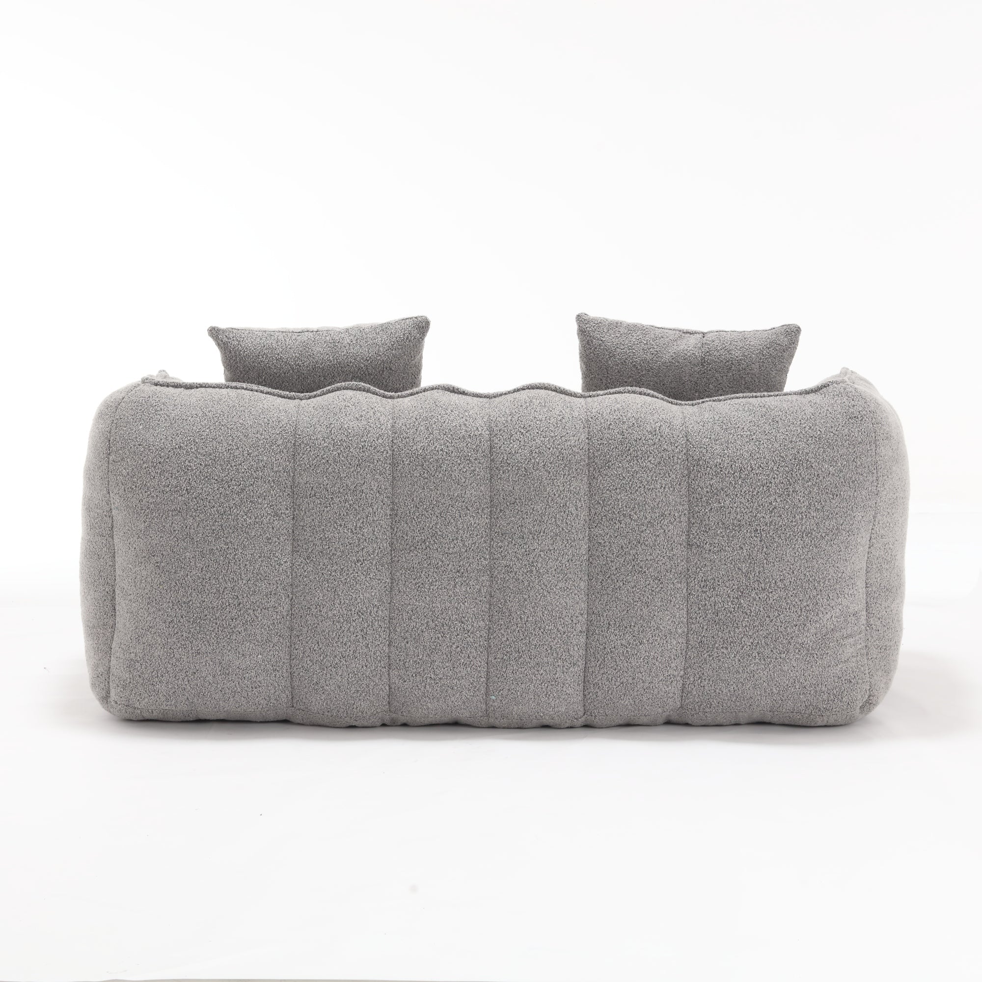 Cozy Beanbag Chair with High Resilience Foam Core for Two - Grey Chenille, 66x35x25 inches - Grand Goldman Shop