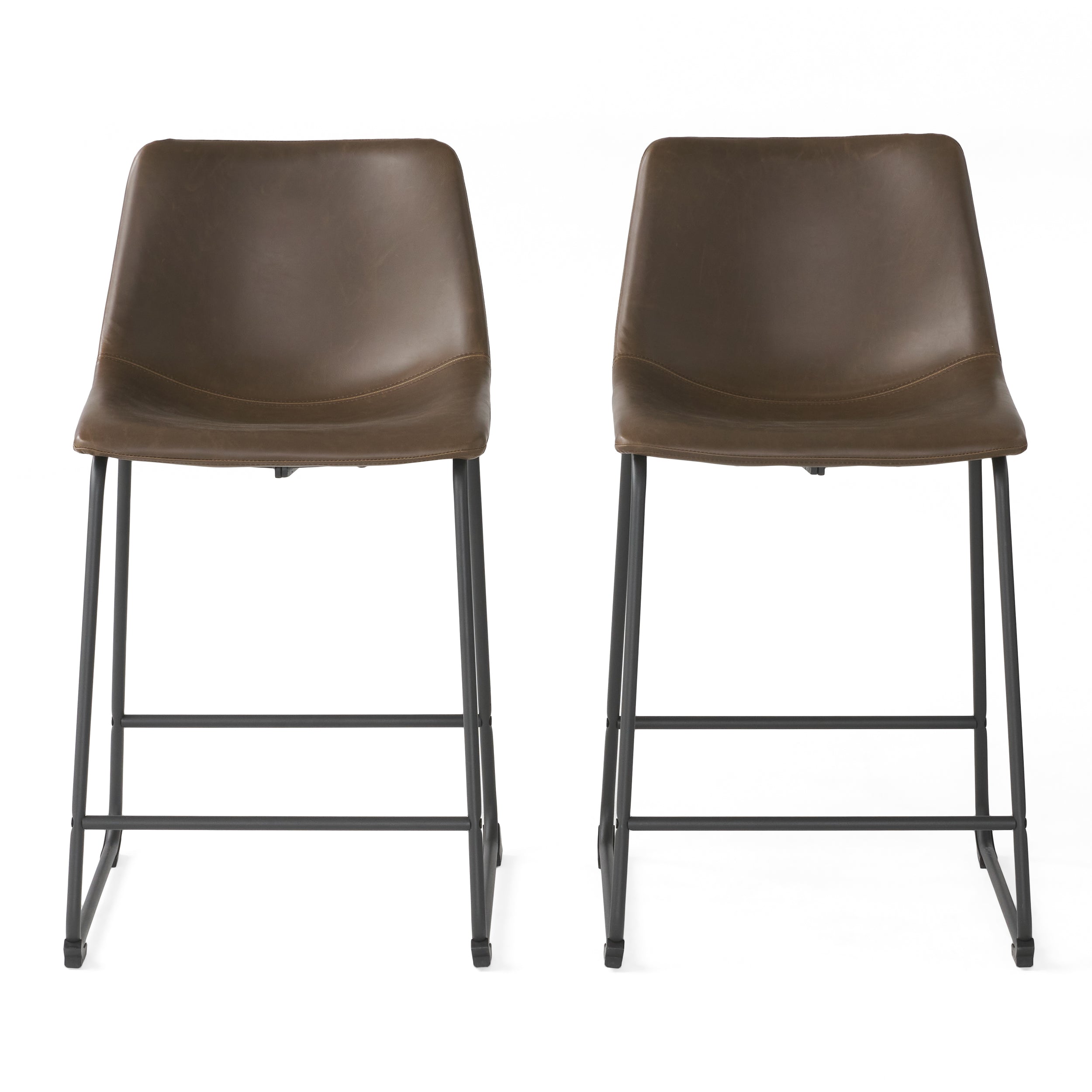 Vintage Style Brown 24-Inch Counter Stool (Set of 2) - Grand Goldman Shop